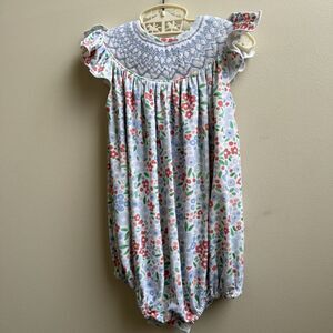 NWOT Bella Bean Smocked Romper Floral Girls 2T
